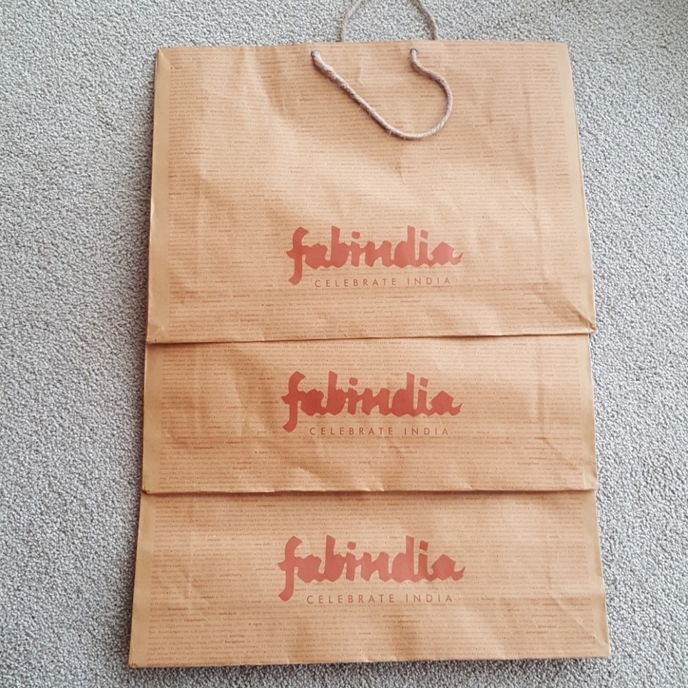 3 Fab India shopping bags